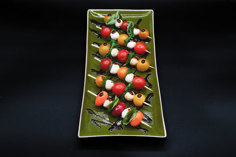Caprese Skewers with Basil & Balsamic glaze