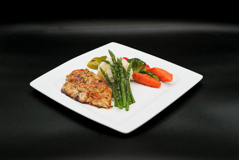 Herb roasted chicken breast with lemon garlic sauce
